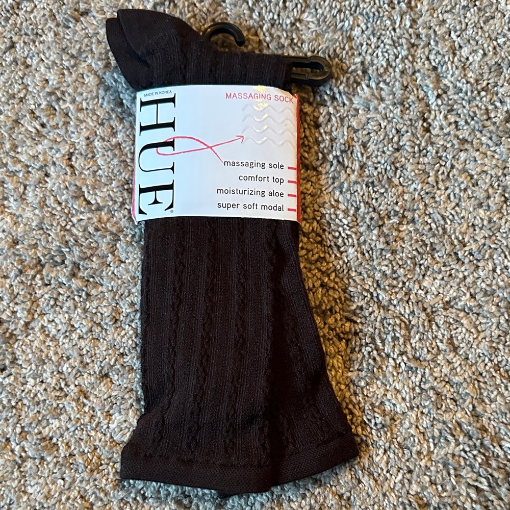 HUE Dark Brown Massaging Casual Socks “Espresso”